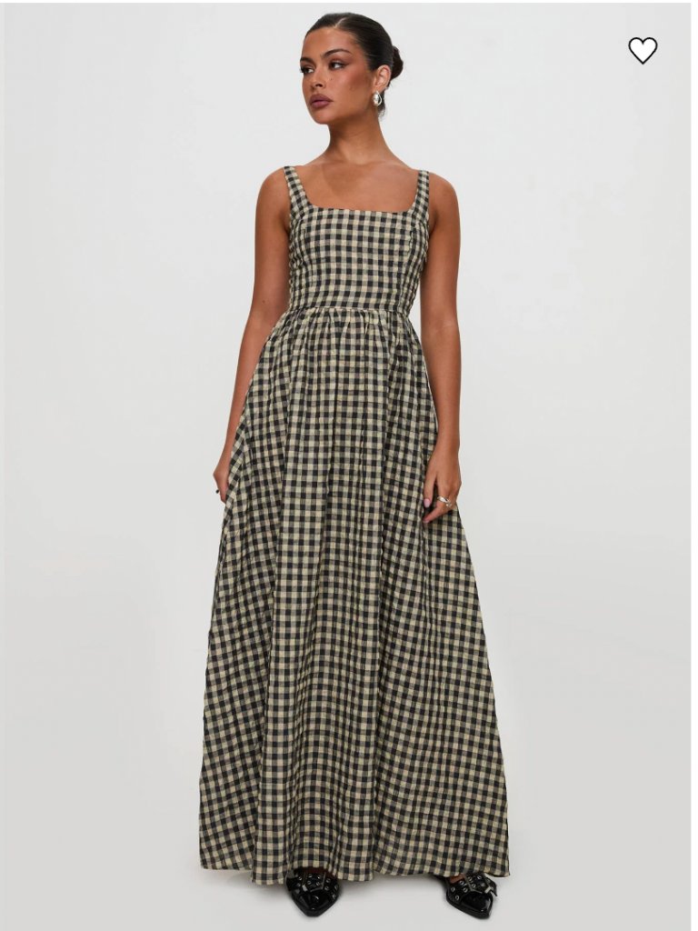 Princess Polly Cartmel Check Sleeveless Maxi Dress - Us6